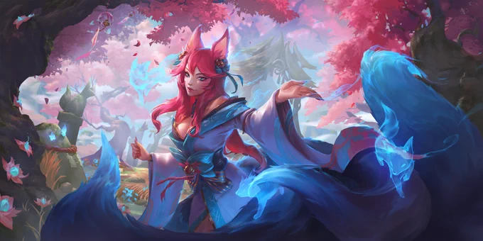 Spirit Blossom Ahri lvl 1: When mortal souls cross over into the spirit realm, they are drawn inexorably to the Spirit of Salvation--a spirit as elusive as she is enchanting. 