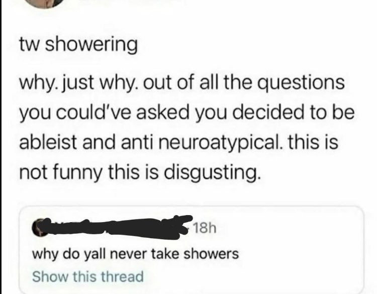tragicbirdapp's tweet photo. only twitter could tw showering https://t.co/06h2n37i1A