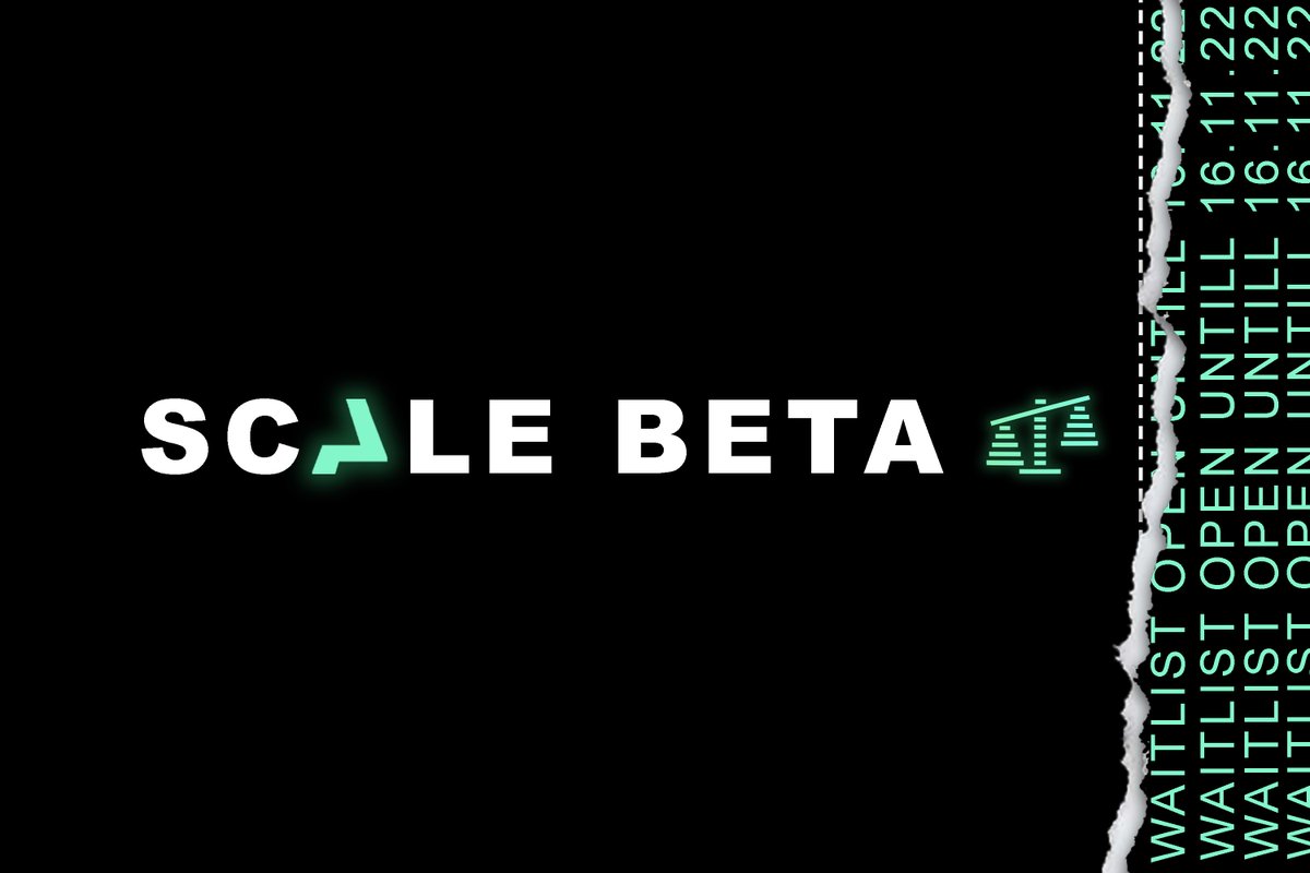 Over the past few weeks we have given you a little insight into what scale is all about, so we have decided to move into the Beta phase,
If you‘d like to join we are giving away very limited spots to join us in our beta phase, 
Fill out this form docs.google.com/forms/d/18EU13…

GL 💚