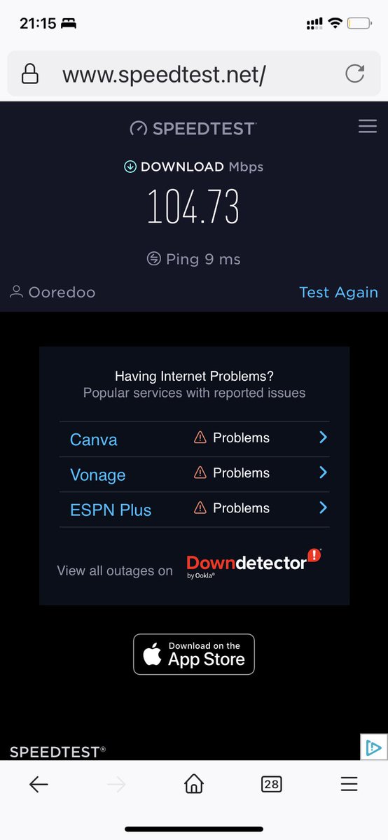 ParvezVkd's tweet photo. Hi @OoredooQatar @OoredooCare 

I have a plan for 500mbps and your connection doesn’t go above 100 at anytime. Made several complaints .. Why this mess? #ooredoo #qatar #complaint https://t.co/WG8qB60PQu