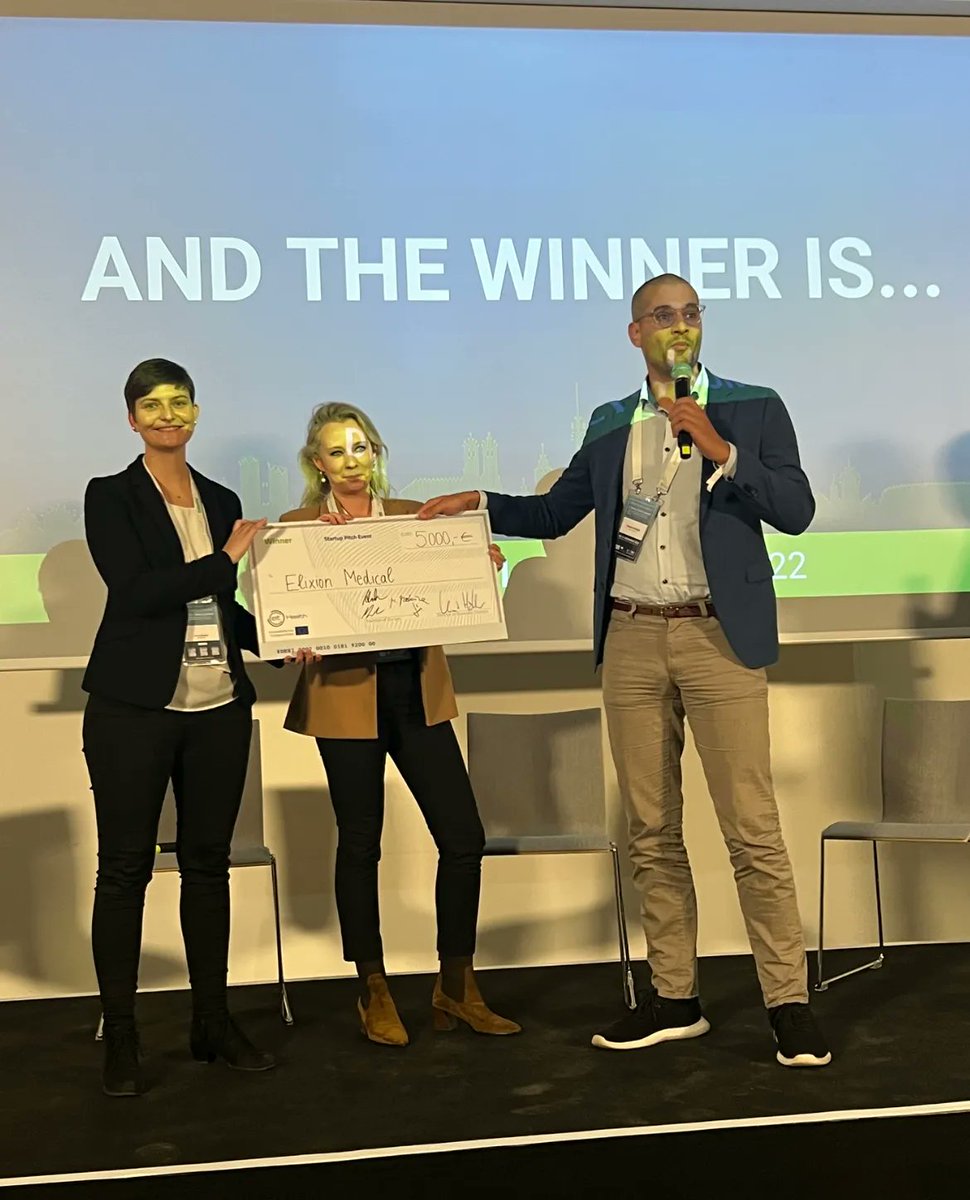 Congratulations to the winner: Elixion Medical! 
Elixion Medical receives 5000€. 
Thanks to our partners EIT-Health for the long-standing collaboration.

# healthcareinnovation #EIT # healthaward #dhsmuc22 #munich #digitalhealth #healthcare #innovation #entrepreneurship