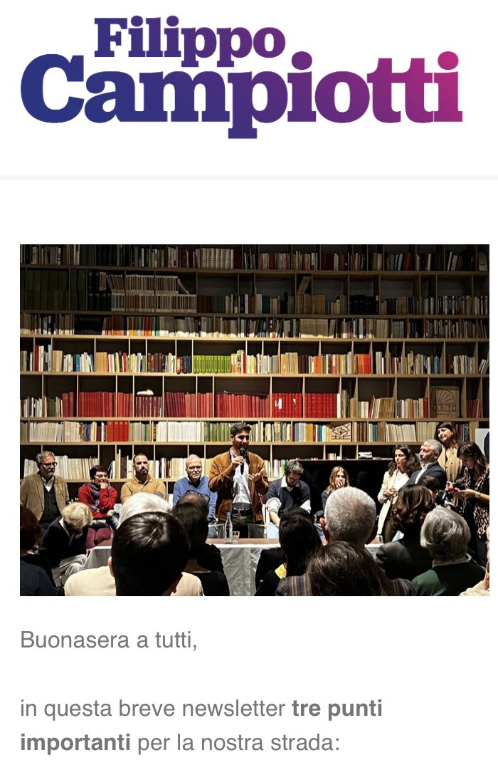 Newsletter n.003
Per iscriversi: filippocampiotti.us18.list-manage.com/subscribe?u=e5…