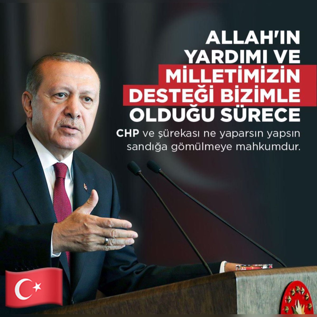 Fatih gibi hırslı..
Kanuni kadar adil.. 
Abdulhamid kadar fedakarsın.

 Biliyoruz Reis, sende onlardansın.❤️

Zafer Allah'ın,
Sefer ümmetin.
Biz dün de Erdoğan dedik Bugün de, yarın da
Erdoğan diyeceğiz! 🇹🇷

#AlemADAMgörsün