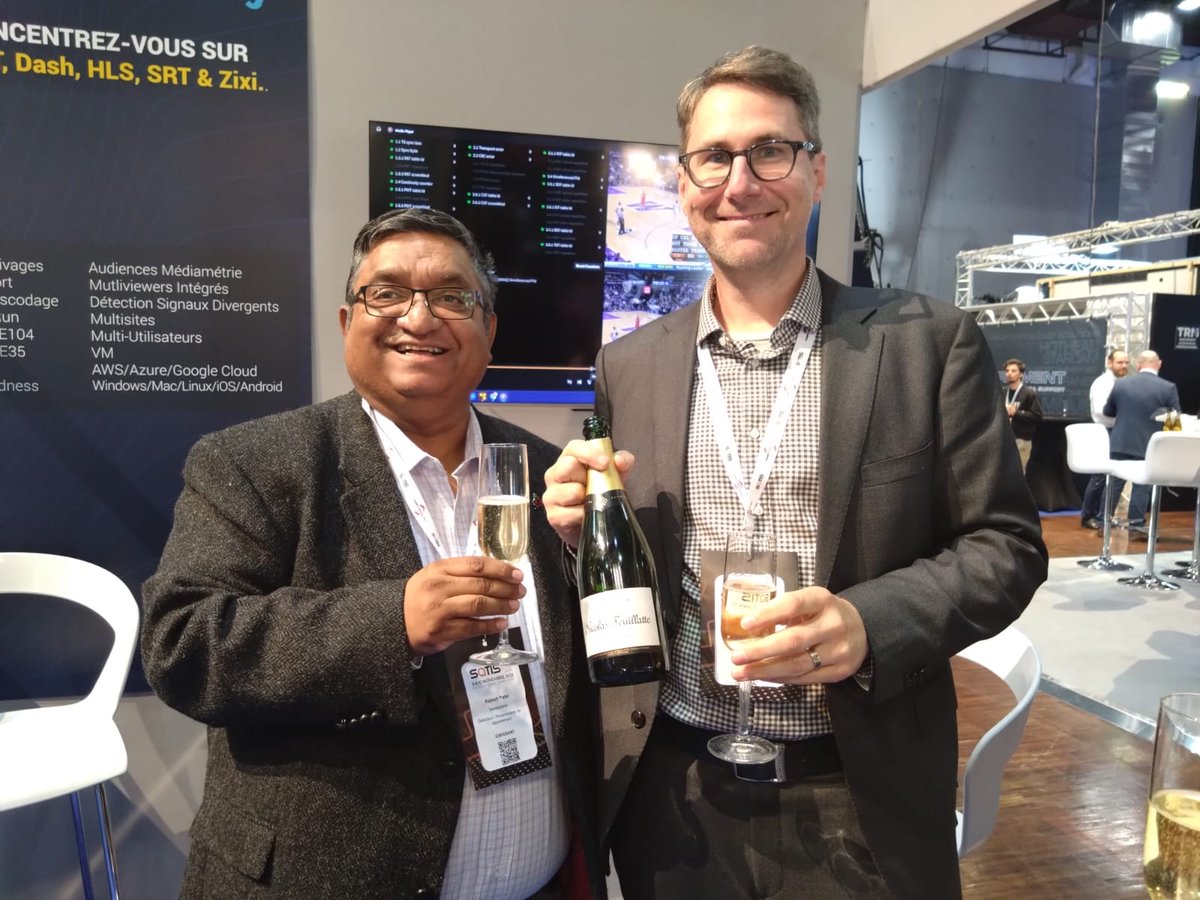 Mediaproxy's tweet photo. When in France! Santé to all that stopped by stand C22 today with our partner Visionetics at @satisexpo 2022. There's still time to visit us to learn more about IP broadcast and monitoring.

https://t.co/ROwTE3dYWy
 
#Mediaproxy #LogServer #Monwall #Visionetics #Satis2022 #IP https://t.co/c0fZqCnyZa