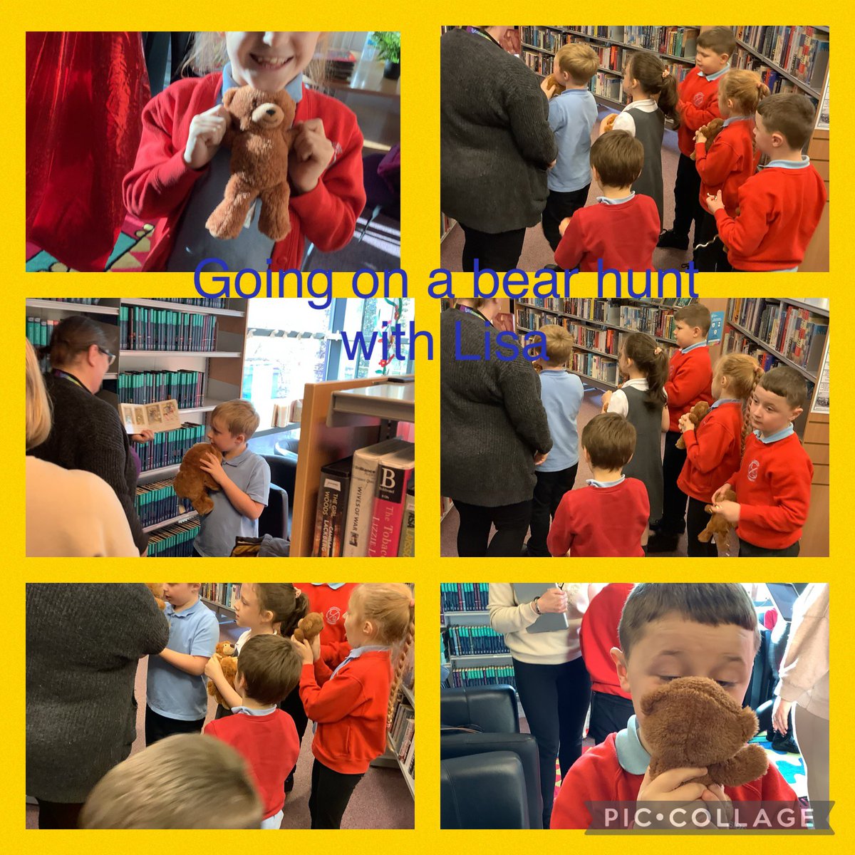 LadesideASC's tweet photo. The Yellow Room had a great visit to Larbert  Library today. Lisa read us some super stories, we enjoyed taking part in a bear hunt and singing songs. We then returned the books we borrowed last time, before choosing a different book to take back to school. #LarbertLibrary https://t.co/Bcq05mv0kE