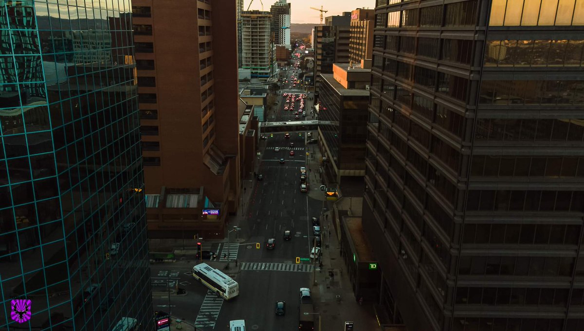 King St. At dusk #drone #dronephotography #hamont #hamilton #HamiltonOntario