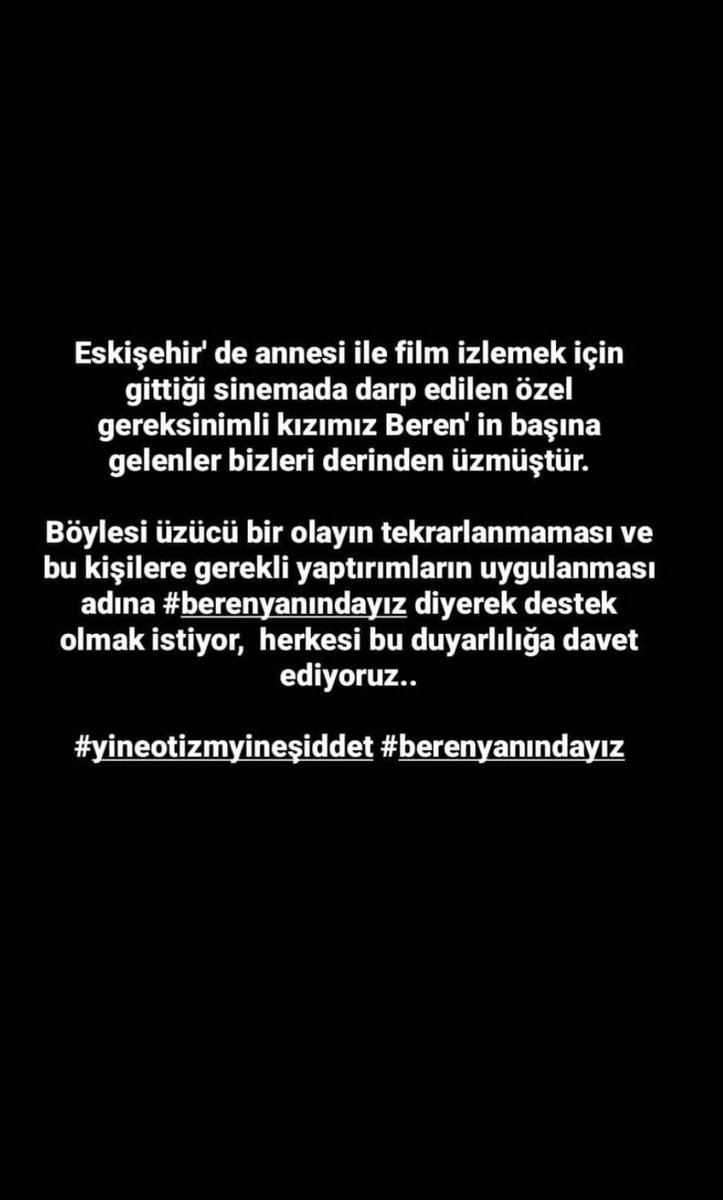 #berenyanındayız çok üzgünüm Sevgili Beren ve annesi 💔 

İnsanların seçmediği zorluklar, bütün toplum tarafından ortak taşınırsa empati ile, o toplumda huzur ve barış olur. Ormanda mı yaşıyoruz güçlü olan ezip geçiyor, bu nasıl bir zorbalık yahu!! Cezasız kalmasın. 

#otizm