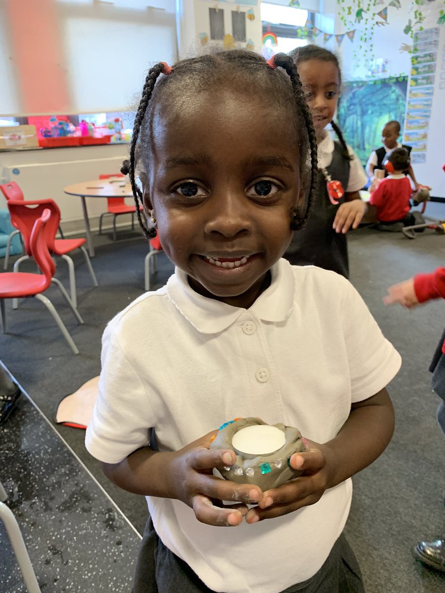 MrsMoorcroftNP's tweet photo. We have been learning about Diwali this week, we have loved making our own Diva lamps today out of clay and decorating them. 🪔 🕯 https://t.co/IZph82b5aC