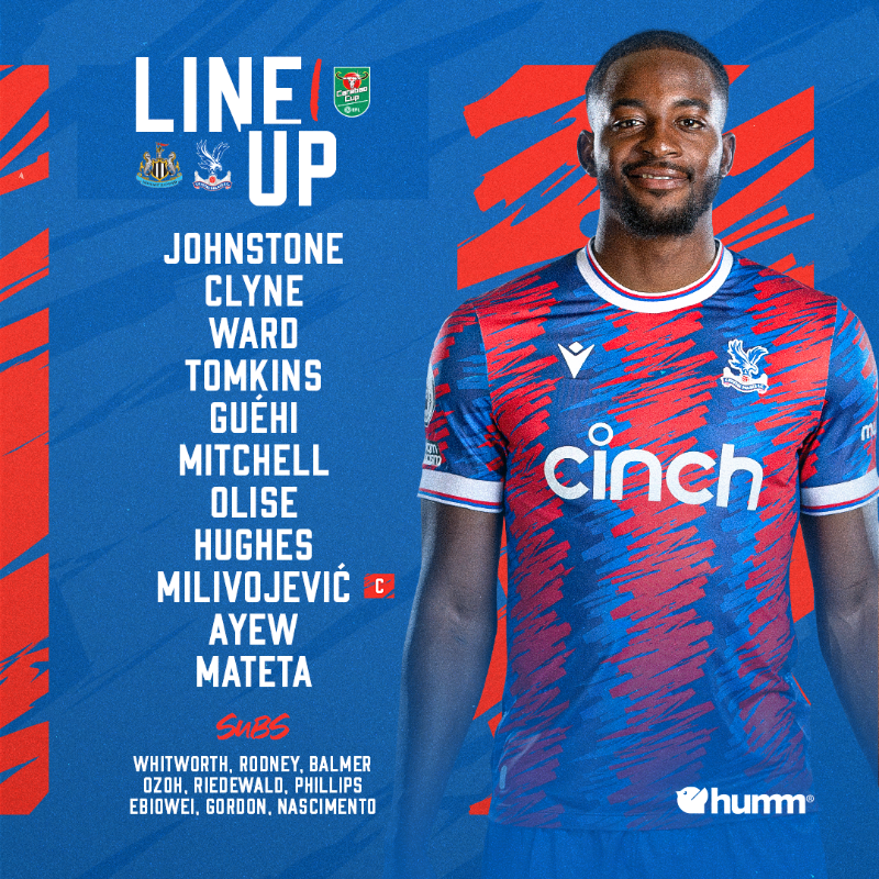 CPFC's tweet photo. Our starting XI for tonight 🤝

📲 @mukurudotcom

#CPFC | #NEWCRY