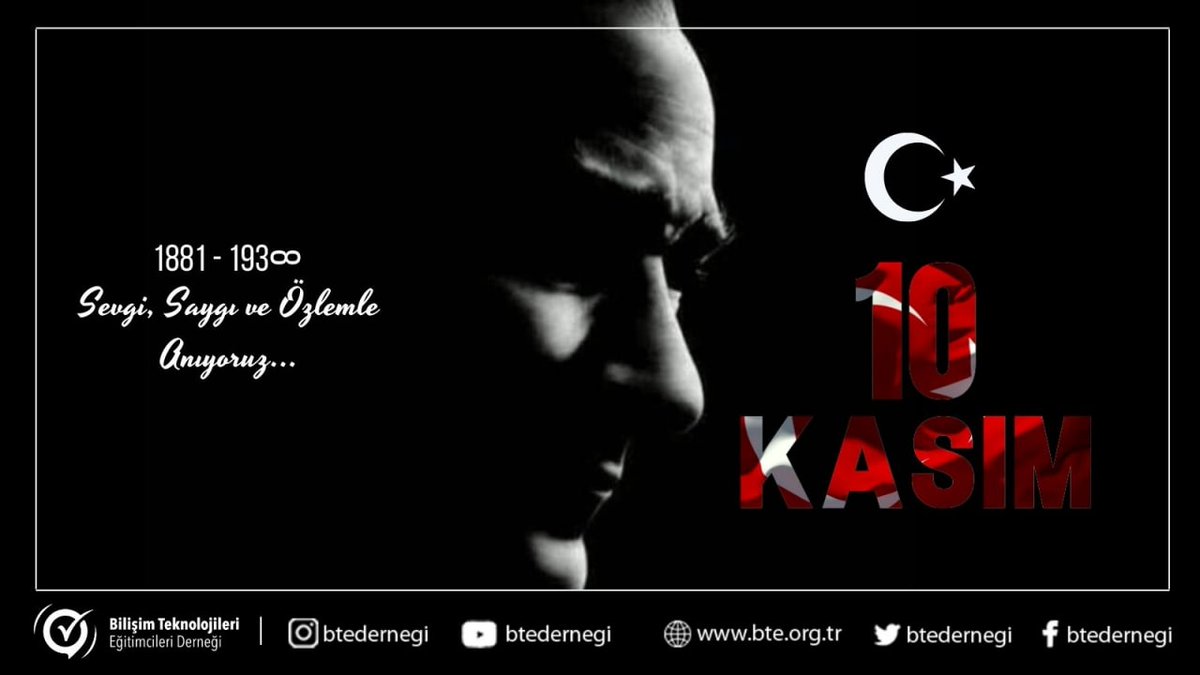 Ülkemizin kurucusu, Ulu önderimiz ve Başöğretmenimiz Mustafa Kemal ATATÜRK'Ü ölümünün 84. yılında sevgi, saygı, rahmet ve özlemle anıyoruz. 
 #10Kasım #MustafaKemalAtatürk