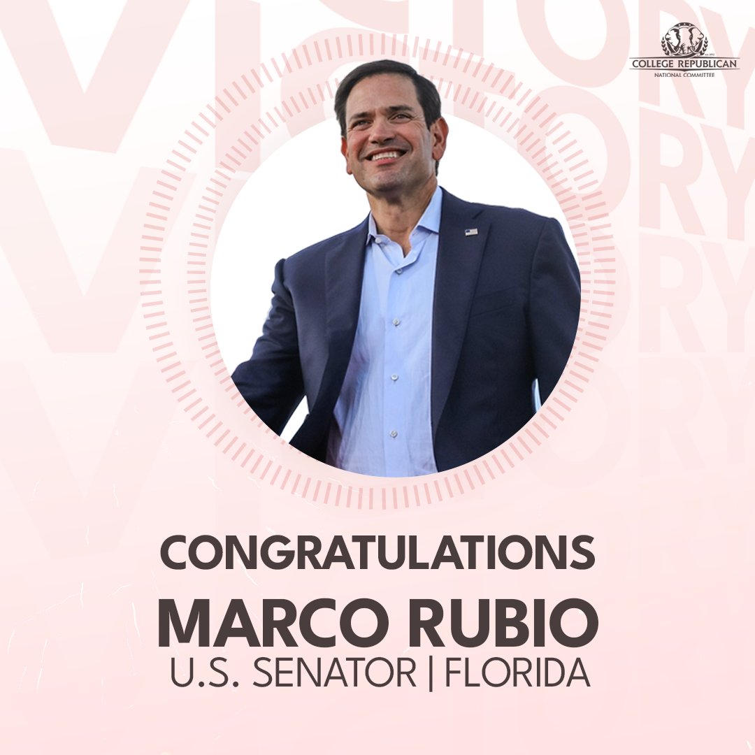 Congratulations to Senator @marcorubio!