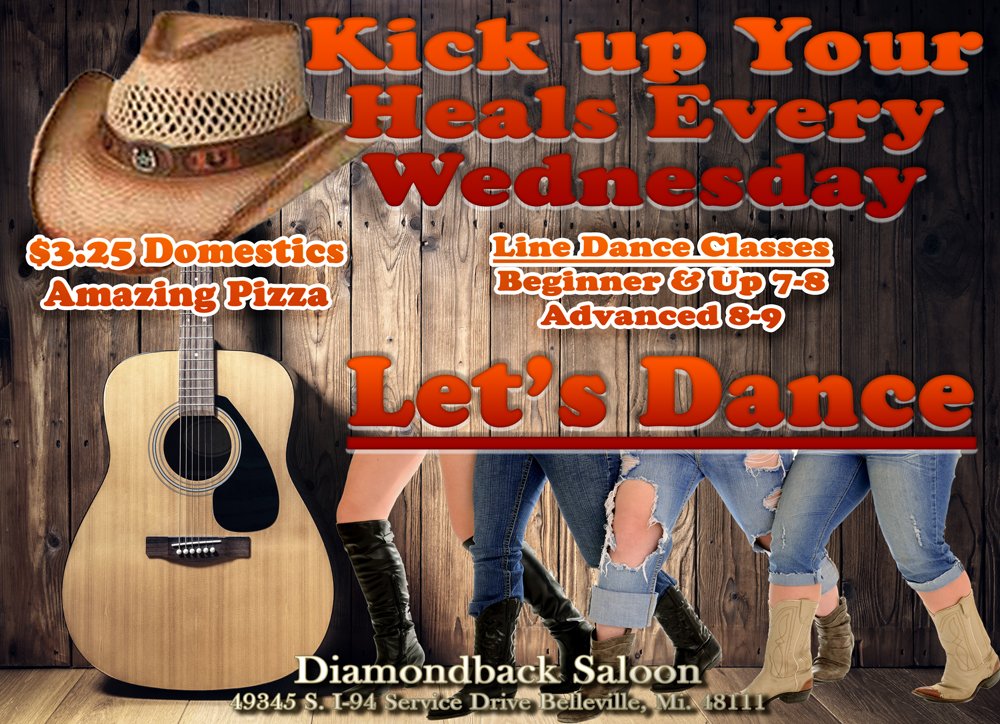 D_backSaloon's tweet photo. Line dancing 101 starts at 7 and if that's not enough and you want to really try the tougher stuff then try the 8 pm class!! Either way a whole lot of fun and great exercise. No better place than the Diamondback Saloon!! https://t.co/jyKuJLzGi1