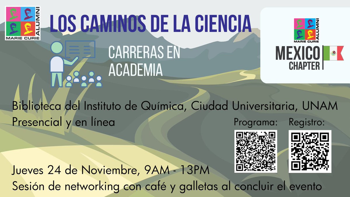 Nos da mucho gusto compartir el 1er seminario de nuestra serie sobre carreras científicas! Reunimos a ex-becarixs MSCA quienes nos compartirán sus experiencias en la academia. Cubriremos disciplinas diversas como Astronomía, Biología y Química. No se lo pierdan! Tendremos ☕️y🍪😉