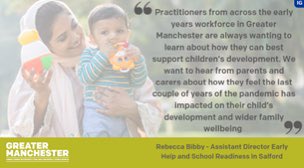 BeckyBibby's tweet image. Local Authorities around Greater Manchester are working together to find out about the long-term impacts of Covid-19 on the under 5’s.                         Tell us your views: gmconsult.org

#EYinGM