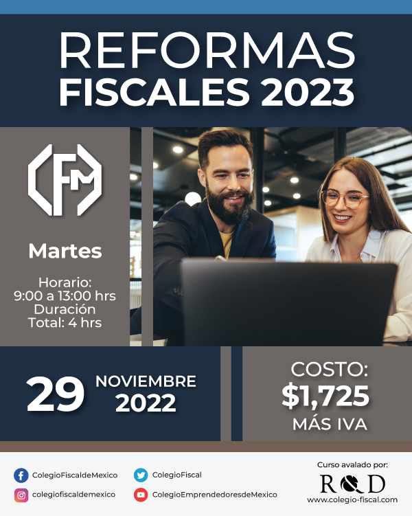 ✨¡Inscríbete Ya!✨

📌Reformas Fiscales 2023

🌐colegio-fiscal.com/producto/refor…

Paga con tu tarjeta de crédito a través de PayPal💳

#Reforma #Fiscal #cursoonline #cursos #CrecimientoProfesional #Capacitate #contadores #abogados #Administrador #InscripcionesAbiertas #CupoLimitado