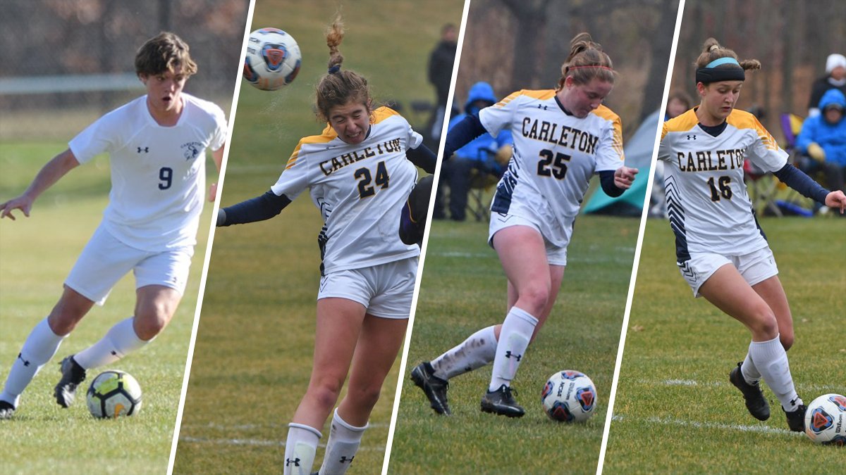CarletonKnights's tweet photo. Ben Pennell of Carleton Men's Soccer and Piper Dean, Cate Patterson, and Hadley Twichell of @KnightsWSoccer were voted to the 2022 MIAC Soccer All-Playoff Teams.
Release: https://t.co/dGrLhYAqJR
#d3soc #d3soccer https://t.co/wrEoaEaDKX