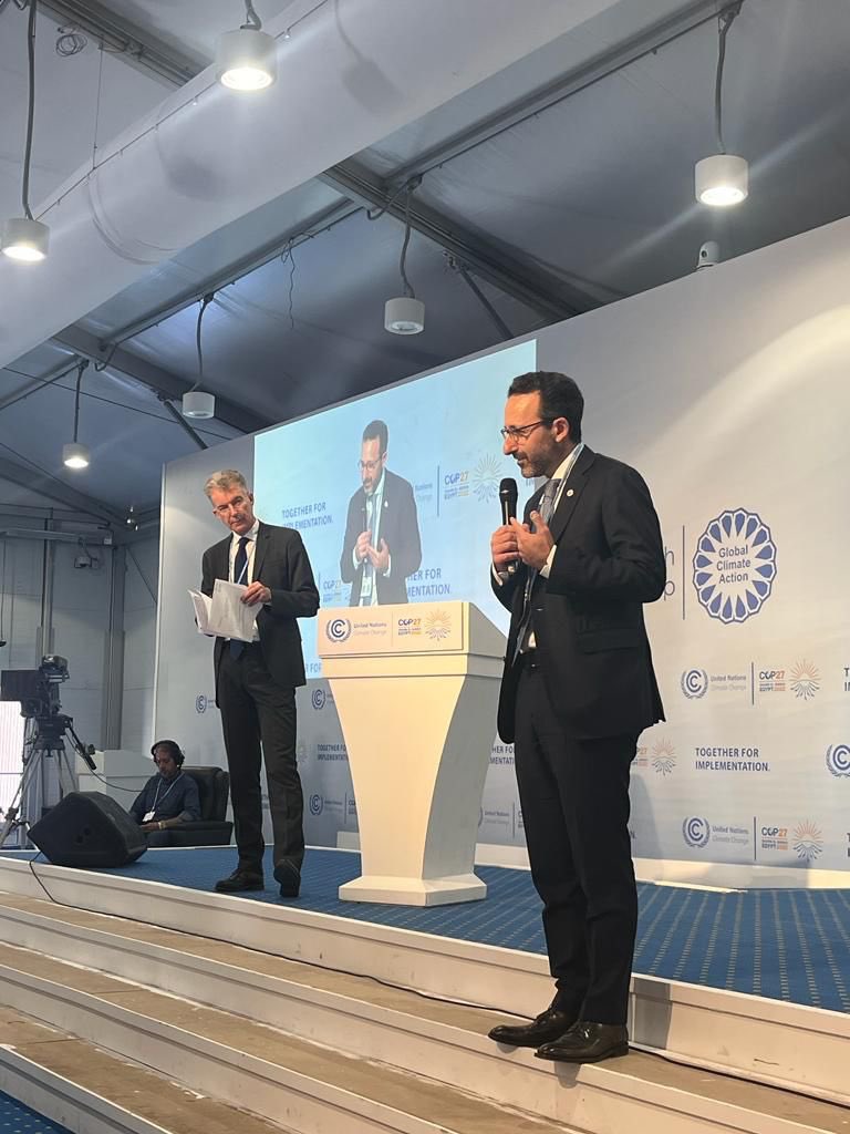 robert_mardini's tweet photo. Thank you Minister @mariammalmheiri &amp; Ambassador @MSCheusgen for the stimulating discussion today. As we move from #COP27 to #COP28, it’s critical to focus on initiatives that strengthen people’s resilience in armed conflict. @ICRC will do its part and join forces with others. https://t.co/UyDKulST7V