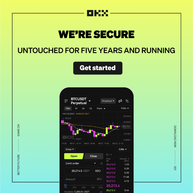 okx's tweet photo. It's time to switch to an exchange with proven reserves, powerful trading tools, and an impeccable 5 year track record.
