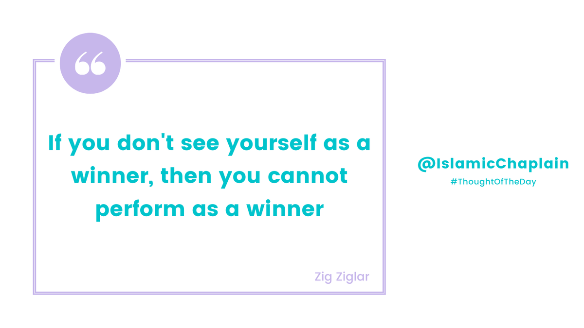 Versebyzee's tweet photo. If you don't see yourself as a winner, then you cannot perform as a winner
Zig Ziglar
#ThoughtOfTheDay https://t.co/Tu7gWQY6JR