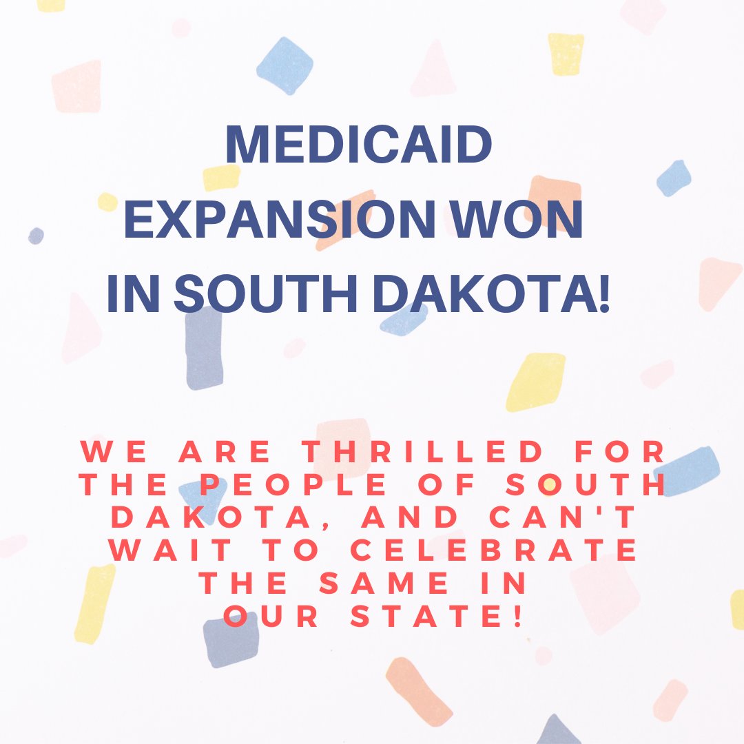 healthactionnc's tweet photo. SD is now the 39th state to #ExpandMedicaid! Congrats to all South Dakotans who fought so hard for this major healthcare victory. 

RETWEET if you support following in their footsteps and getting Medicaid expanded in NC!!!
#SDdecides https://t.co/FMNSKEe4nF