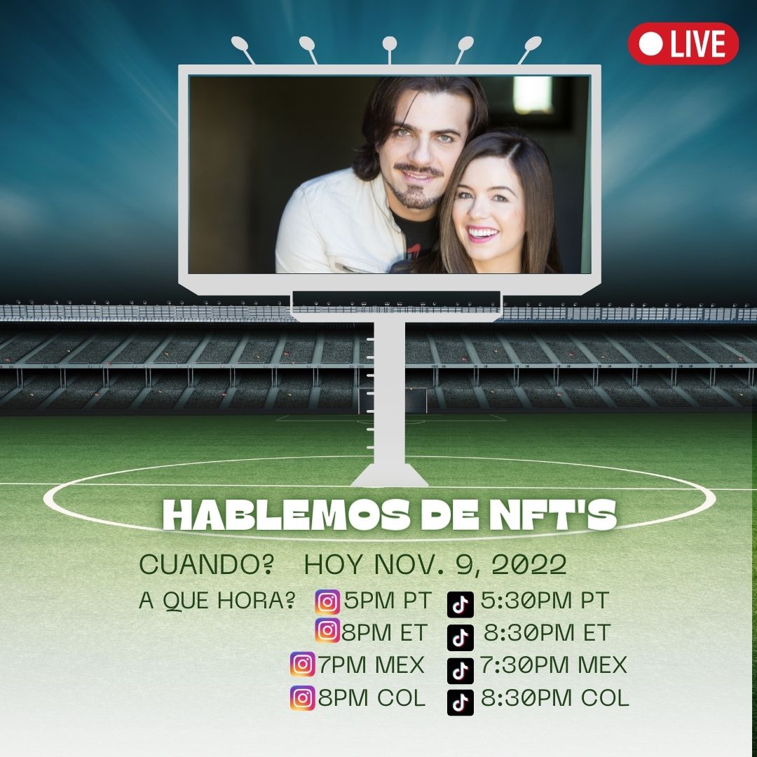 ToonyMania's tweet photo. Let's talk about NFTs TODAY on #Tiktok and #Instagram LIVE. . . Info in the image... With @azarpablo and @anacarolinasway #Live #NFT #NFTconversation https://t.co/lBwHJEhyJI