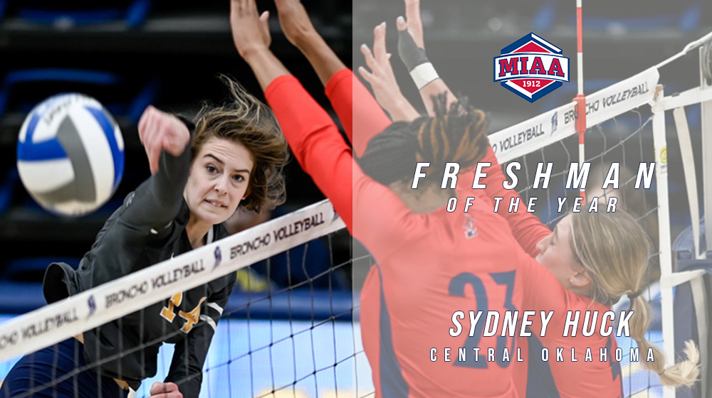 Congratulations to <a href="/UCOvolleyball/">UCO Volleyball</a>'s Sydney Huck on being named the 𝟚𝟘𝟚𝟚 𝕄𝕀𝔸𝔸 𝔽𝕣𝕖𝕤𝕙𝕞𝕒𝕟 𝕠𝕗 𝕥𝕙𝕖 𝕐𝕖𝕒𝕣🏅👏

🔗| bit.ly/3fUoA6v
#BringYourAGame