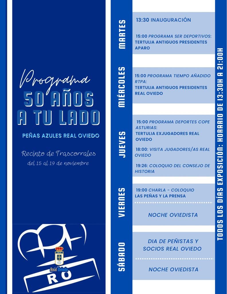 📣¡Socios y peñistas del <a href="/RealOviedo/">Real Oviedo</a>!📣
Nos hace mucha ilusión presentaros el programa de una exposición llena de oviedismo rememorando el 50aniversario de la creación de la primera asociación de peñas
🗓️De Martes 15 de Noviembre a Sábado 19
📍Recinto Trascorrales
¡Os esperamos!