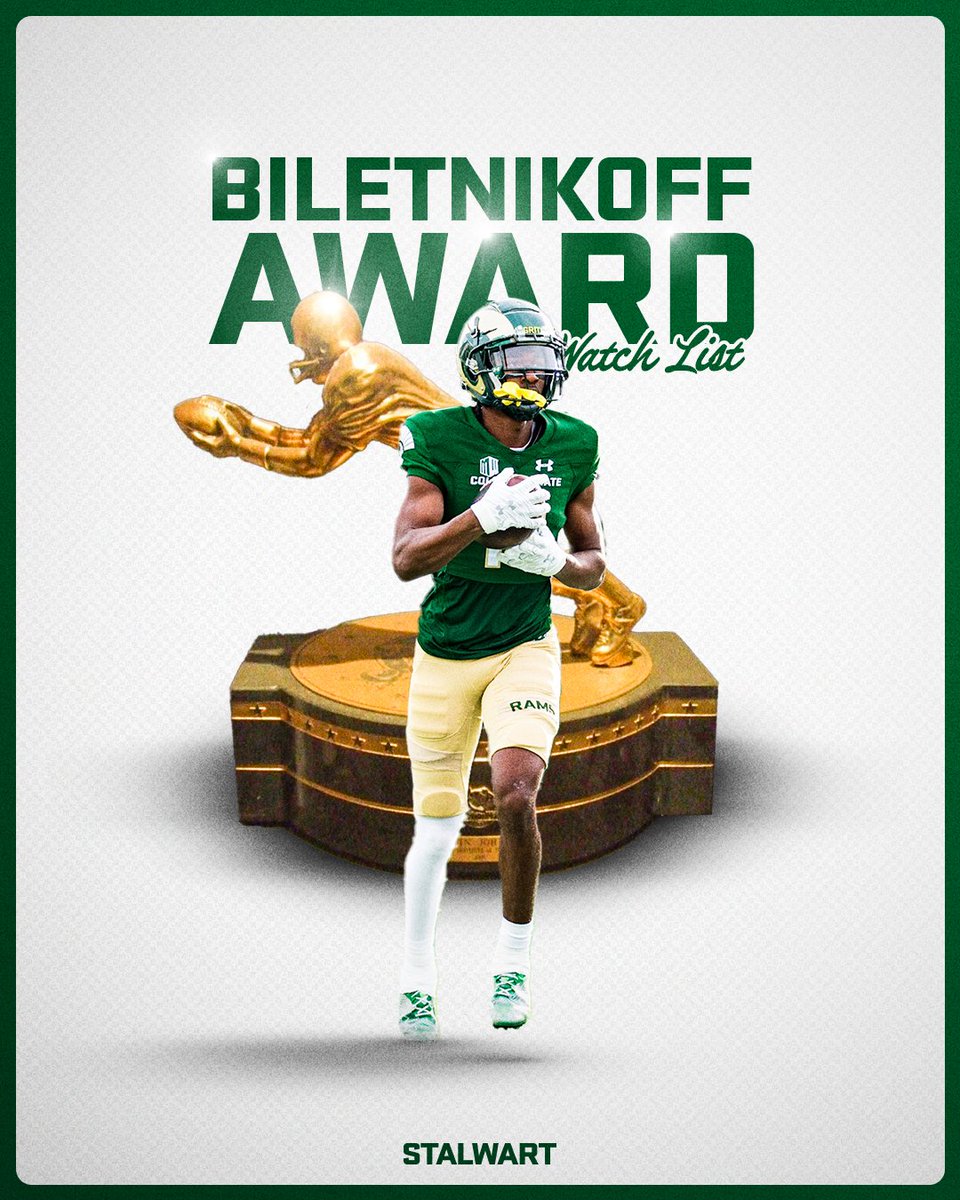 Colorado State Football (@csufootball) on Twitter photo The leading receiver in the Mountain West and the newest member of the <a href="/biletnikoffawrd/">Biletnikoff Award</a> Watch List...
<a href="/toryhorton11/">Tory Horton</a> โผ๏ธ
#Stalwart x #RamGrit ๐ The leading receiver in the Mountain West and the newest member of the <a href="/biletnikoffawrd/">Biletnikoff Award</a> Watch List...
<a href="/toryhorton11/">Tory Horton</a> โผ๏ธ
#Stalwart x #RamGrit ๐