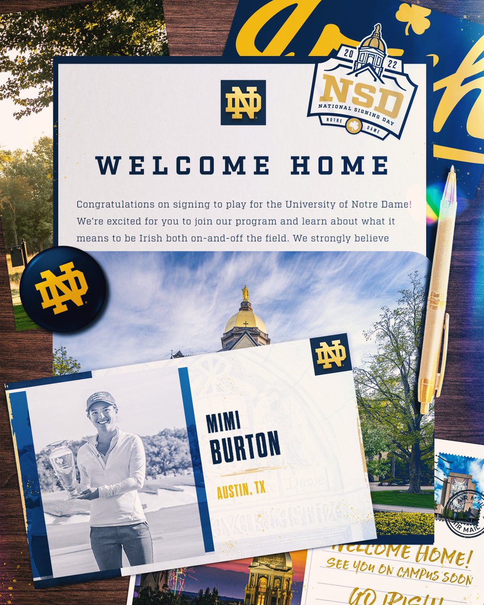 NDwomensGolf's tweet photo. Welcome to Notre Dame Mimi!☘️

#GoIrish | #NationalSigningDay https://t.co/tjZYVAL1o0