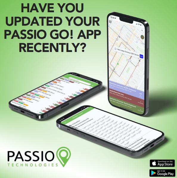 PassioTech's tweet image. Everyone loves new features!! We regularly update the PassioGO! app. Download the latest version to get the best experience! #transit #transittechnologies #gps #tracking #passiogo #publictransit #realtime #mobileapp