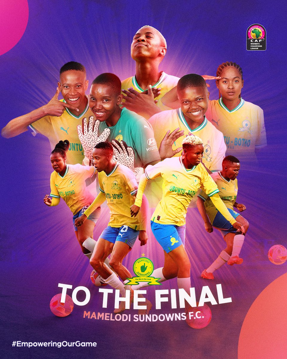 Barba_G74's tweet photo. Another quality golden performance by @SundownsLadies at the @CAFwomen championship roaring to the finals with a 1-nill victory. @visitgauteng #HomeOfChampions @GautengSACR @GautengProvince @Lesufi sends our congratulations 🎉 and best wishes for the finale. #SportingGP https://t.co/4xETGuhSo0