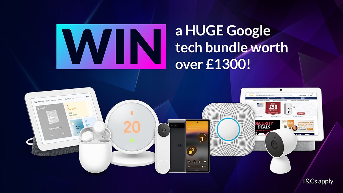 We're giving away over £1,300 worth of Google tech 📱 There is 15 ways to enter, with special codes across our social channels to gain extra entries, so make sure you are following us on all platforms to increase your chances winning! Enter now bit.ly/3DQCLS1