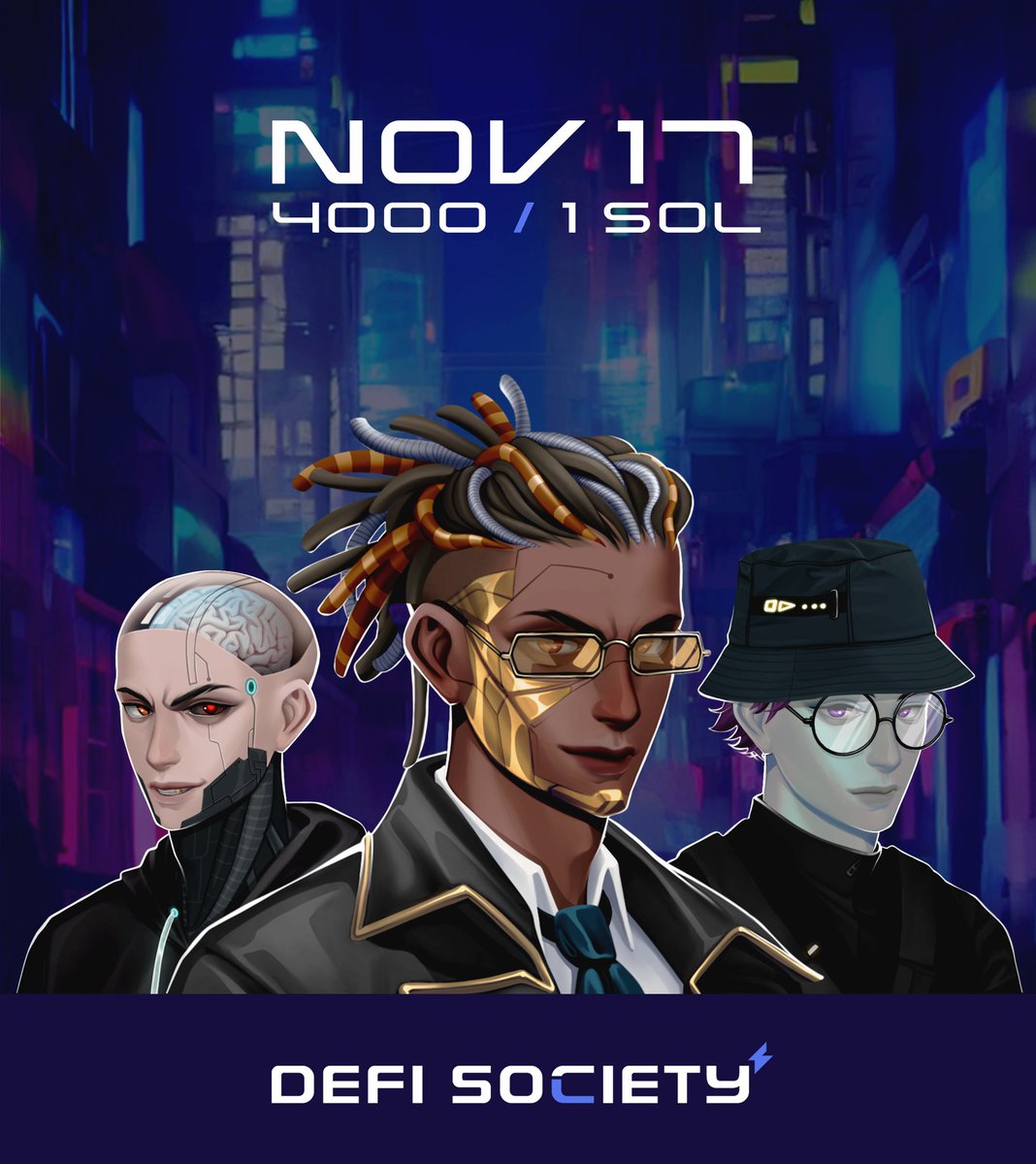 Citizens 🫡
 
We are excited to announce our Mint Date for our collection.
 
Launch date 17th Nov, Thursday!🔥
 
Supply= 4000

1000 NFTs offered in presale at 0.7 SOL
3000 NFTs will be offered for the OG/WL at a price of 1 SOL
 
Wallet submission live⬇️
mercury.blocksmithlabs.io