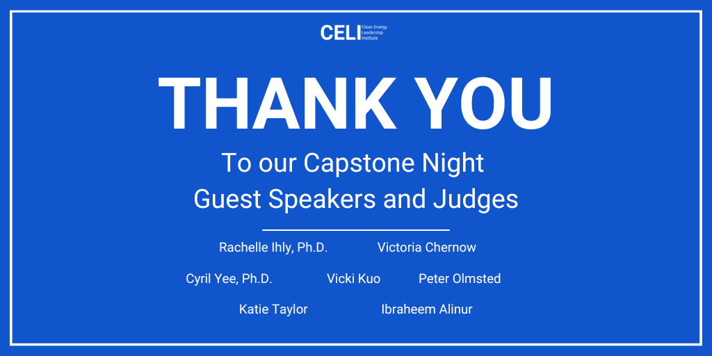 Energy_Leaders's tweet photo. Huge thanks to the clean energy practitioners who served as guest speakers and judges for our Capstone Night last week! We could not have asked for a more electrifying bunch to close out the 2022 Fellowship. #fellowship #CELI #cleanenergy https://t.co/3JlqHsL1Rz