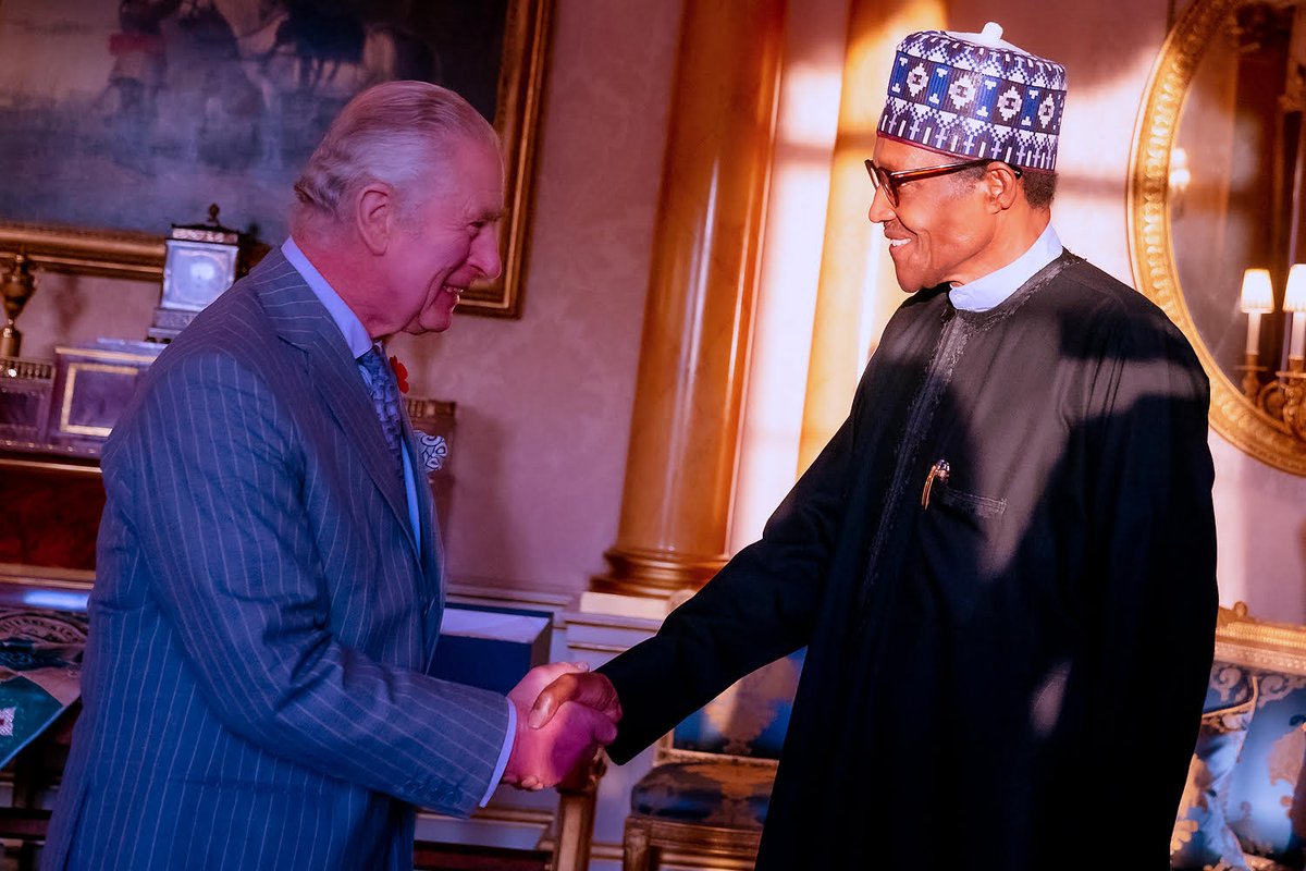 THISDAYLIVE's tweet photo. News in Photographs: Buhari Meets King Charles III President Muhammadu Buhari on Wednesday met with King Charles III at the Buckingham Palace in London.

The meeting is the first with the British monar https://t.co/jktBNXxRDW https://t.co/DHJqSkVcYf