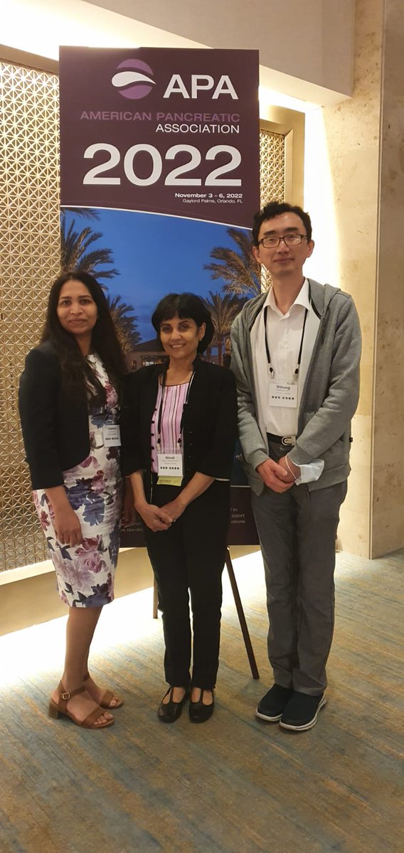 ApteMinoti's tweet photo. Busy time at the 2022 American Pancreatic Association meeting, Orlando for PRG! 5 abstract presentations (2 orals, 3 posters) and session chairing for me. Congratulations to Zhihong, Chamini, Alpha and Zahid! @swsydUNSW @InghamInstitute @InghamPostdoc @UNSWMedicine https://t.co/LzmigdlTcC