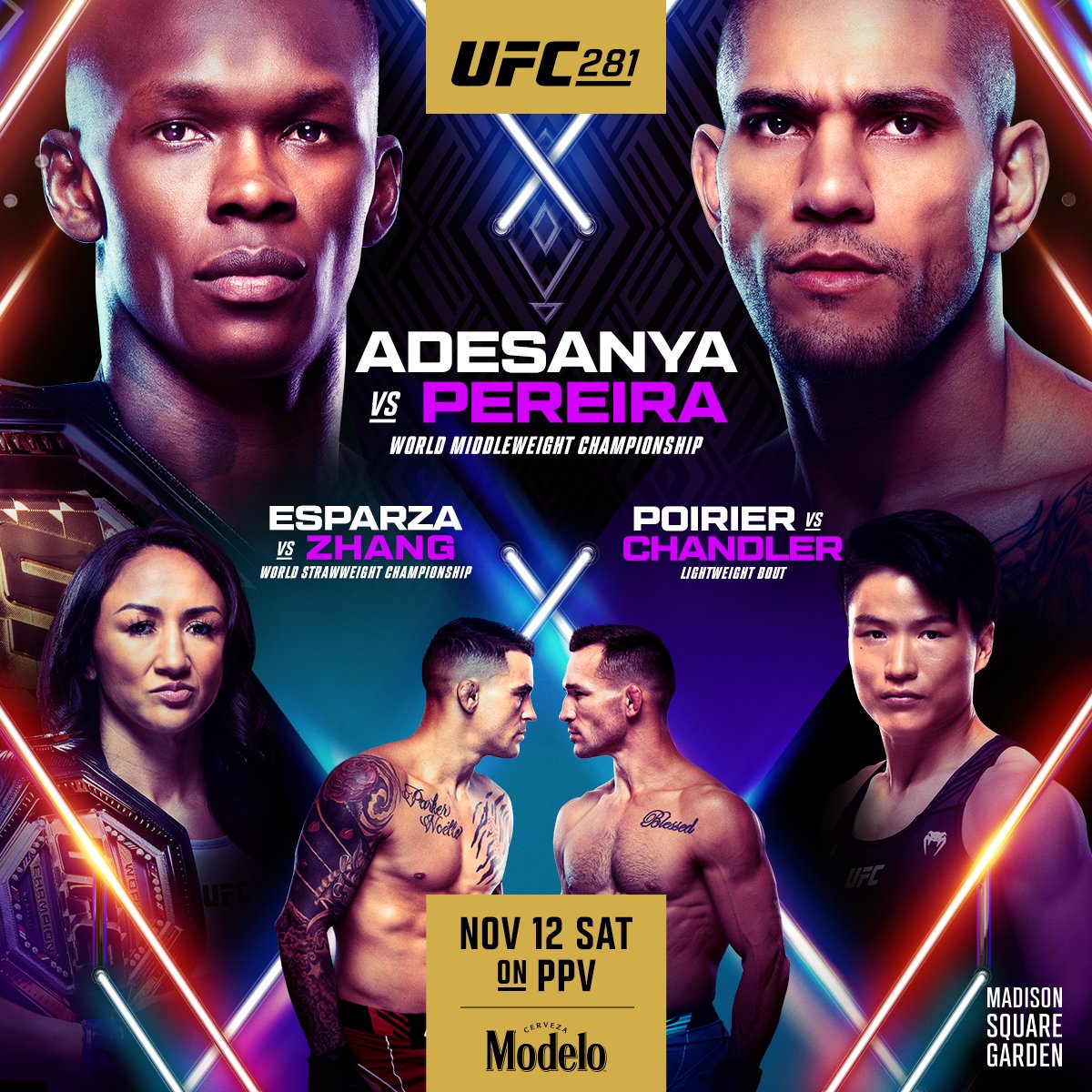 READY TO DEFEND THE THRONE FOR THE 6TH TIME 🔥
“The Last Stylebender” Israel Adesanya returns to the Octagon at #UFC281 to take on an old rival in the extremely dangerous Alex “Poatan” Pereira. 

TUNE IN ON NOV 12 

LIVE ON PPV  📺💻 📲