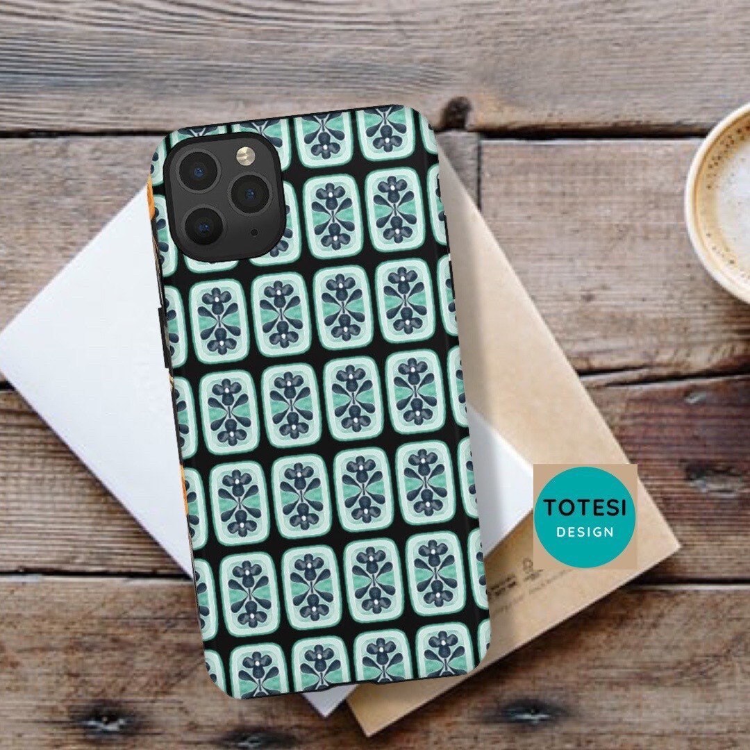 Totesi3's tweet image. Turquoise Tile Retro iPhone case  11 12 13 Pro Max-  Google Pixel 6 - Tough Case tuppu.net/9efdcedd #Etsy #TotesiDesign #IphoneProMaxCase