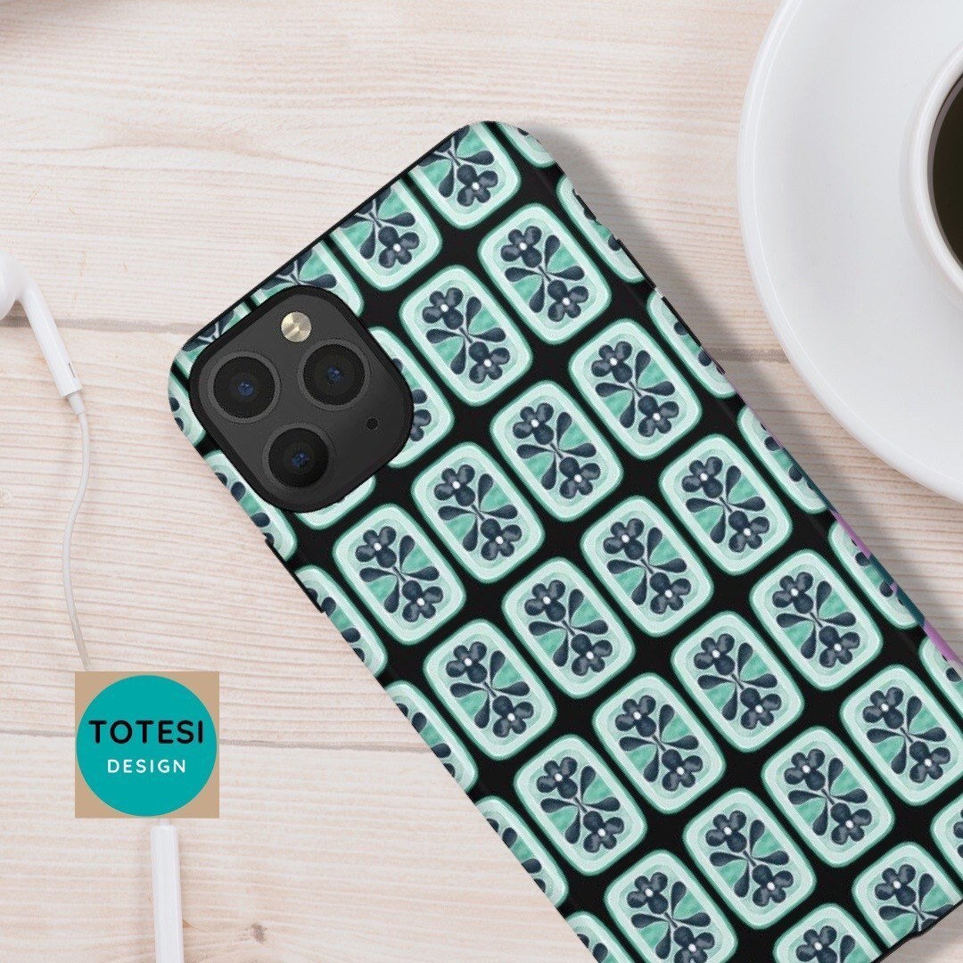 Totesi3's tweet image. Turquoise Tile Retro iPhone case  11 12 13 Pro Max-  Google Pixel 6 - Tough Case tuppu.net/9efdcedd #Etsy #TotesiDesign #IphoneProMaxCase