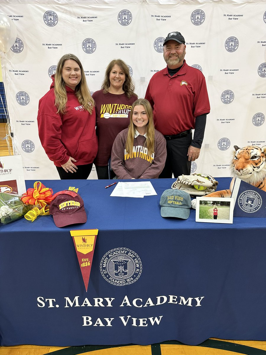 BVBengals's tweet photo. Congratulations to Sarah Trosin on signing her @ncaa NLI to @winthropsoftball today @bayviewacademy #WErBENGALS🐯 @wpri12 @abc6providence @ericrueb31 https://t.co/bVTdpRcUtk