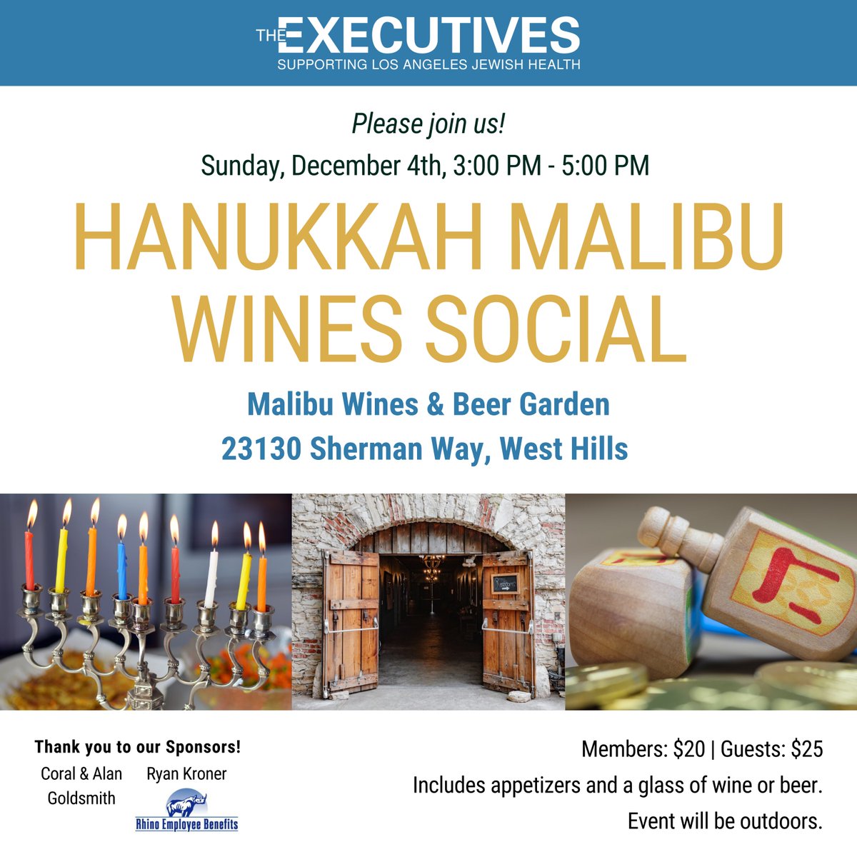 Join us for our Hanukkah Malibu Wines Social!  Click here to RSVP: theexecutives.org/events/default…