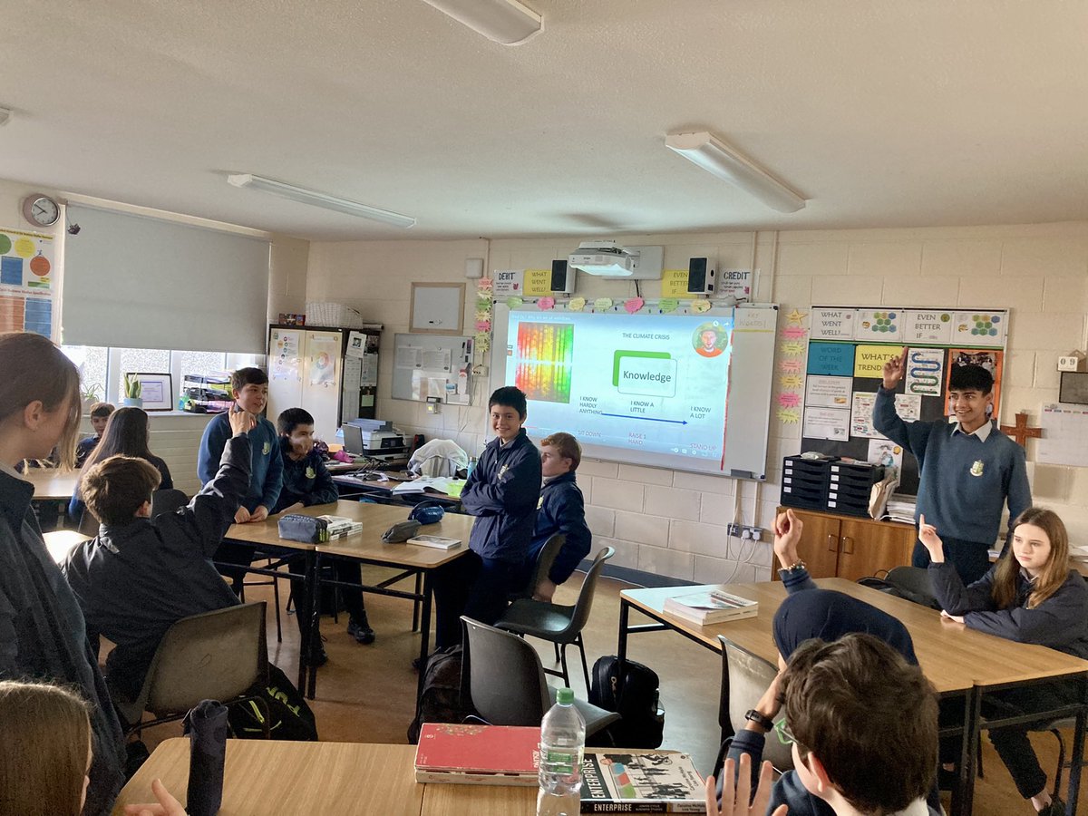 ka_munnelly's tweet photo. @stnathyscollege are excited to be taking part in the #ClimateandNatureSummit run by @IrishSchSusty. Today we listened to @galavpsychology presentation on ‘Why are we all weirdos’ which led to some interesting class discussion in 2nd year Business Studies https://t.co/w9EPLm6ZBd