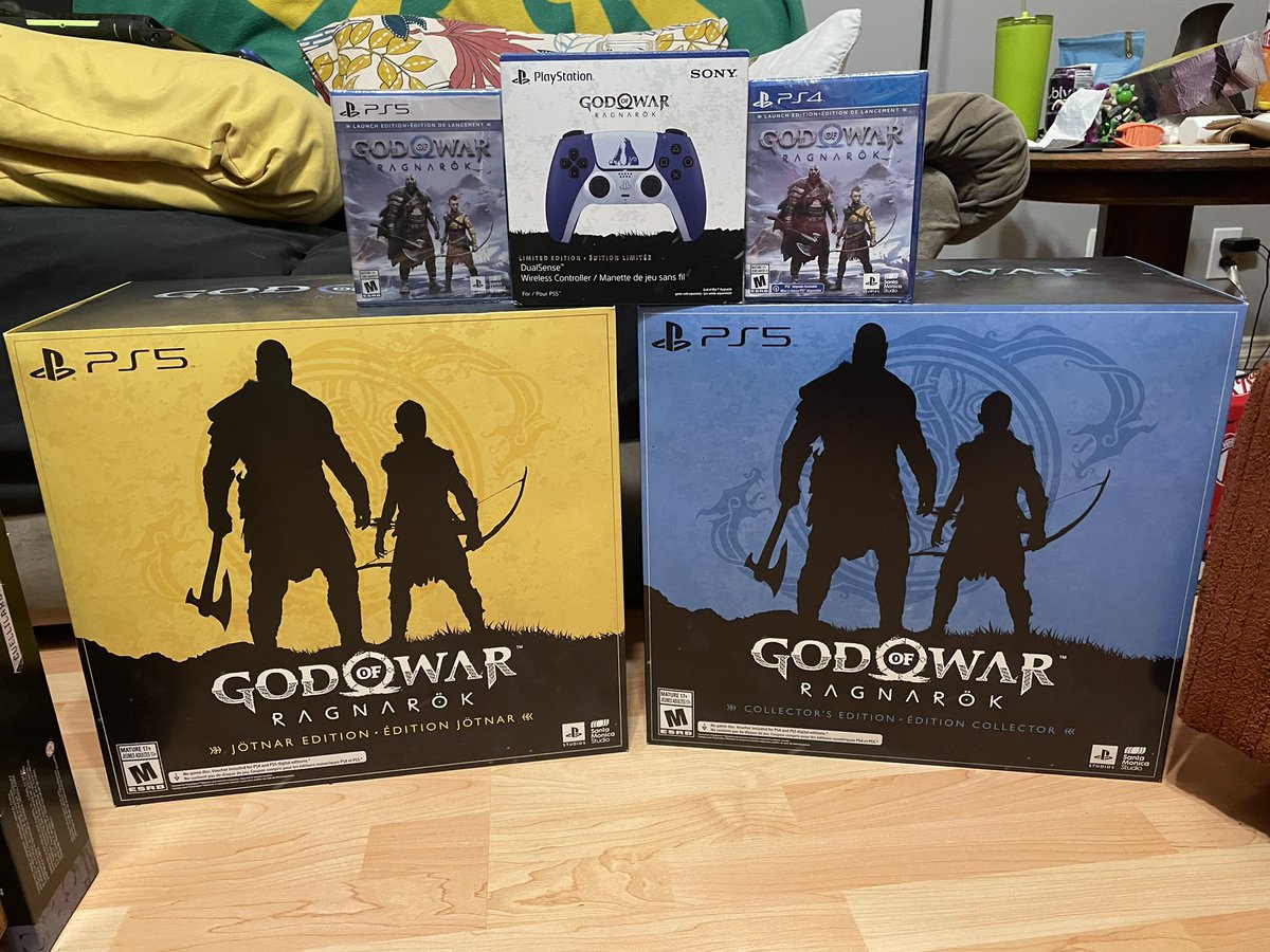 EricButerman's tweet photo. Midnight release the night before.  Can’t wait for me and my sister play each our own copy.  #RagnarokIsComing #GodofWarRagnarok #PlayStation https://t.co/EqBKKCWFv9