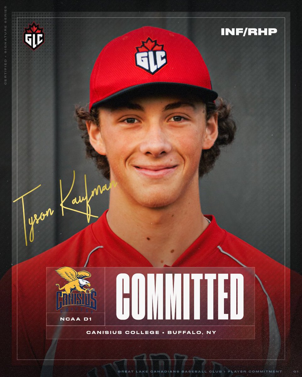 Congrats to GLC 3B/RHP Tyson Kaufman on his commitment to Canisius! <a href="/GriffsBaseball/">Canisius Baseball</a>
