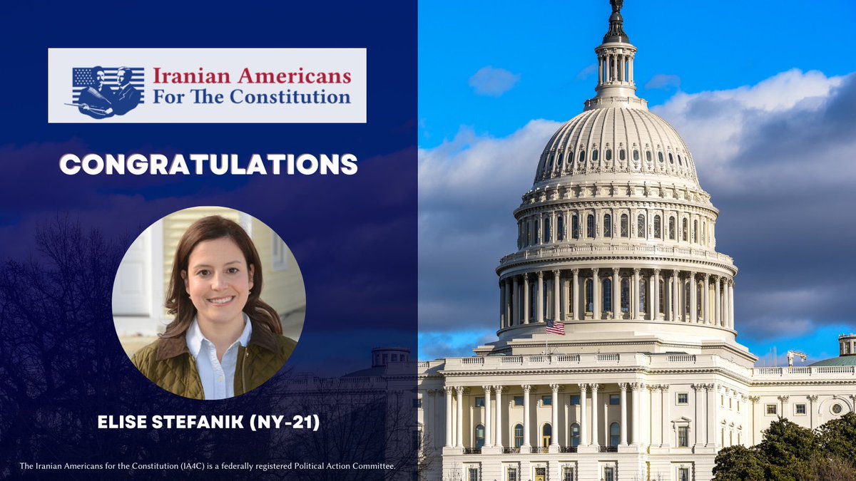 IA4constitution's tweet photo. 🎉 Congratulations, @EliseStefanik! https://t.co/0f7m4MtGG9