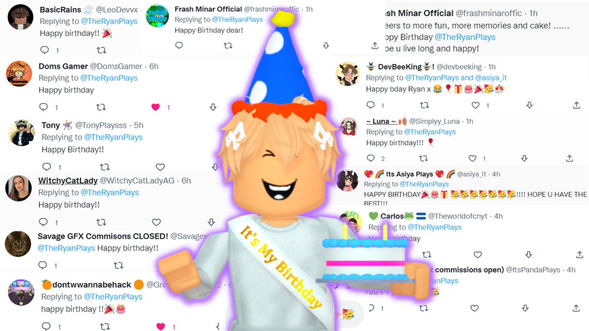 TheRyanPlays's tweet image. Thank you guys so much for all of the birthday wishes!💙Today was incredible and I am so greatfull for you all!🎂

#Roblox #RobloxDev #RobloxBirthday #Birthday #Wishes #ButterflyPack #RyanPlays