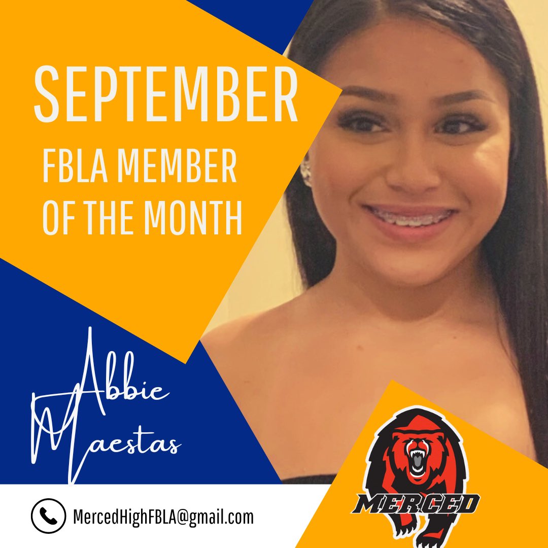 mercedhighfbla's tweet photo. Congratulations to our October Member of the Month!! Way to go Abbie! #mercedfbla #mhsbearstrong #centralsectionfbla https://t.co/w5vBRNArFR