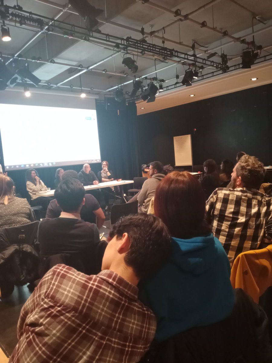 Dr_SBussu's tweet photo. We've been here for nearly three hours, young and older. But the acting/ discussion continues as constructive as when we started. People care about improving youth mental health and have great suggestions! #legislativetheatre for social change #optimisticminds #esrcfestival https://t.co/sgZtGKH3oN