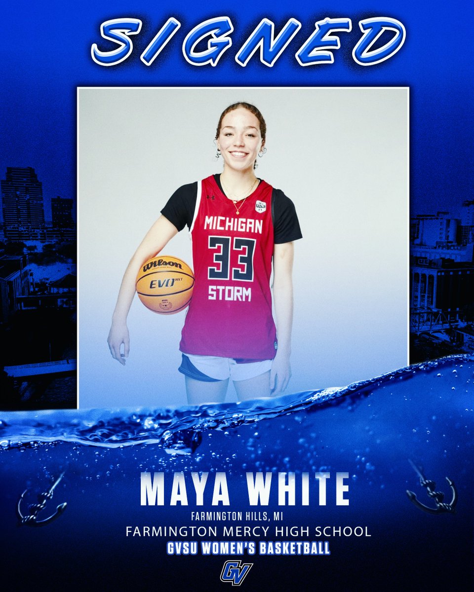 Putting pen to paper! 🖊

Please help us welcome the newest member of the GVSU women's basketball family, Maya White!

#AnchorUp