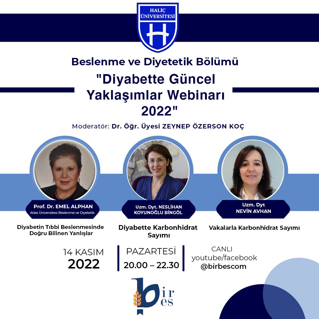 14 Kasım Dünya Diyabet Günü'nde bu güzel webinarımızla sizlerle buluşuyoruz🤩 Detaylı bilgi için birbes.com ve instagram/birbescom adresine göz atabilirsin!
Katılıö belgesi için kayıt formu: birbes.com/birbes-seminer…